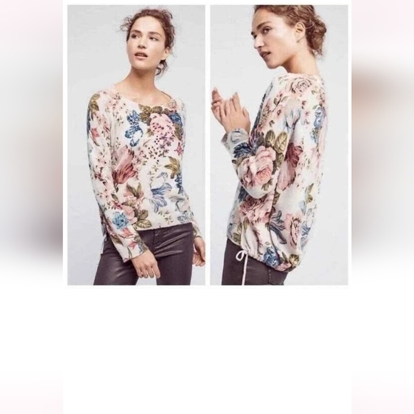 Angel of the North Anthropologie Winter Bouquet Cashmere Wool blend Sweater - Picture 6 of 7